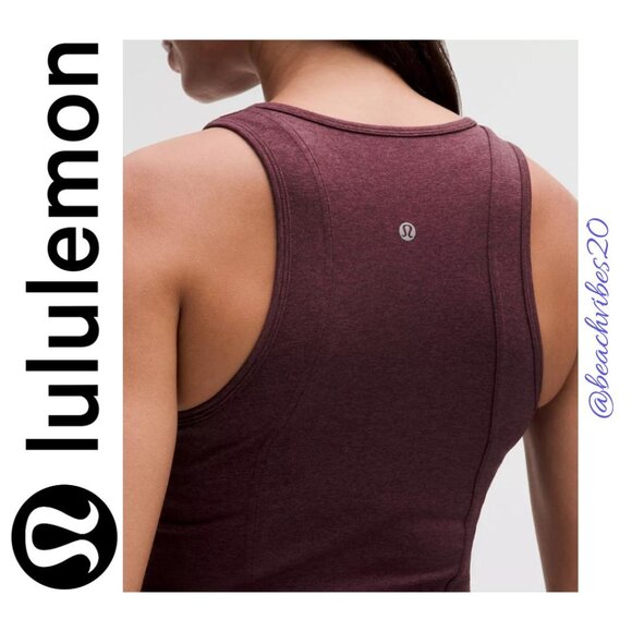 LULULEMON ATHLETICA Softy Suedey Crewneck Cropped Tank Top Garnet/Garnet LL-158 - Picture 5 of 11
